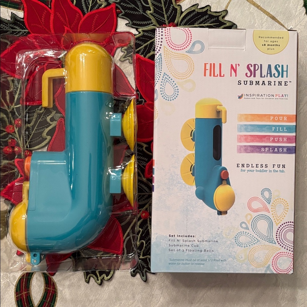 Brand New Fill N' Splash Submarine Bath Toy Toddler Tub Time Learn Coordination